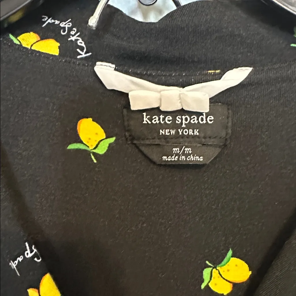 NWT Kate Spade Modal Short Set, Medium, Black Piped w/lemons - Image 4