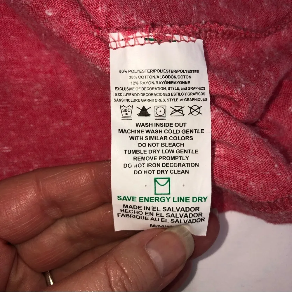 Washington Nationals Size M Slub Knit Top Red Gray Raglan Sleeves Womens Shirt - Image 7