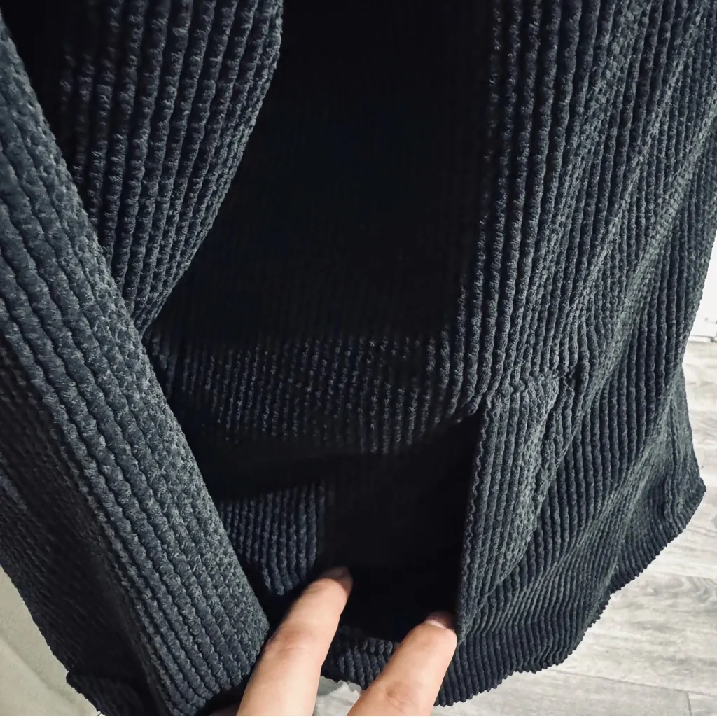 Ashley by 26 International Outerwear Women Black Courduroy Collared Shacket M - Image 3