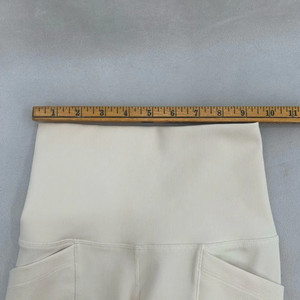 CALIA Women's Mixed Rib Essential Bike Shorts Unbleached XXS White - Image 11