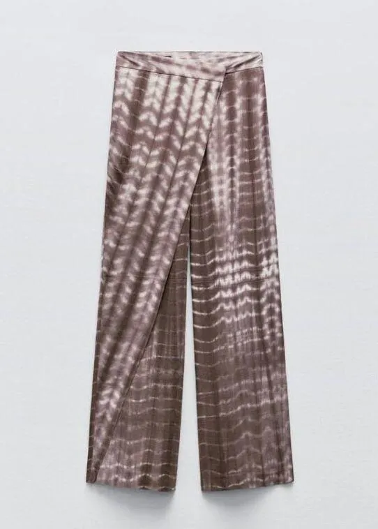 NWT  ZARA Tie-Dye Wrap Trousers Bloggers Fave Linen Blend - Image 9