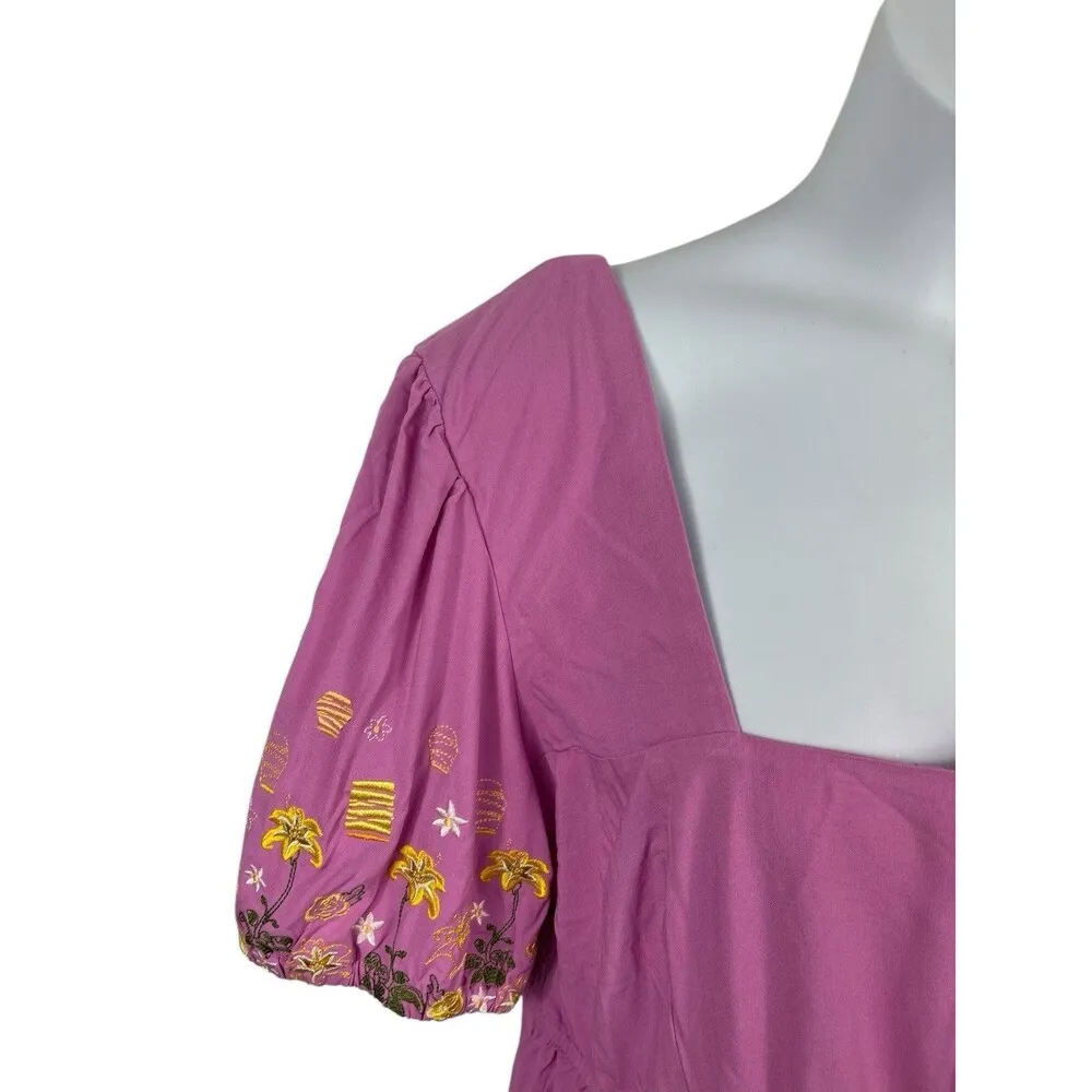 Box Lunch Disney Princess Tangled Rapunzel Pink Floral Lantern Smock Top NWT 3X - Image 7