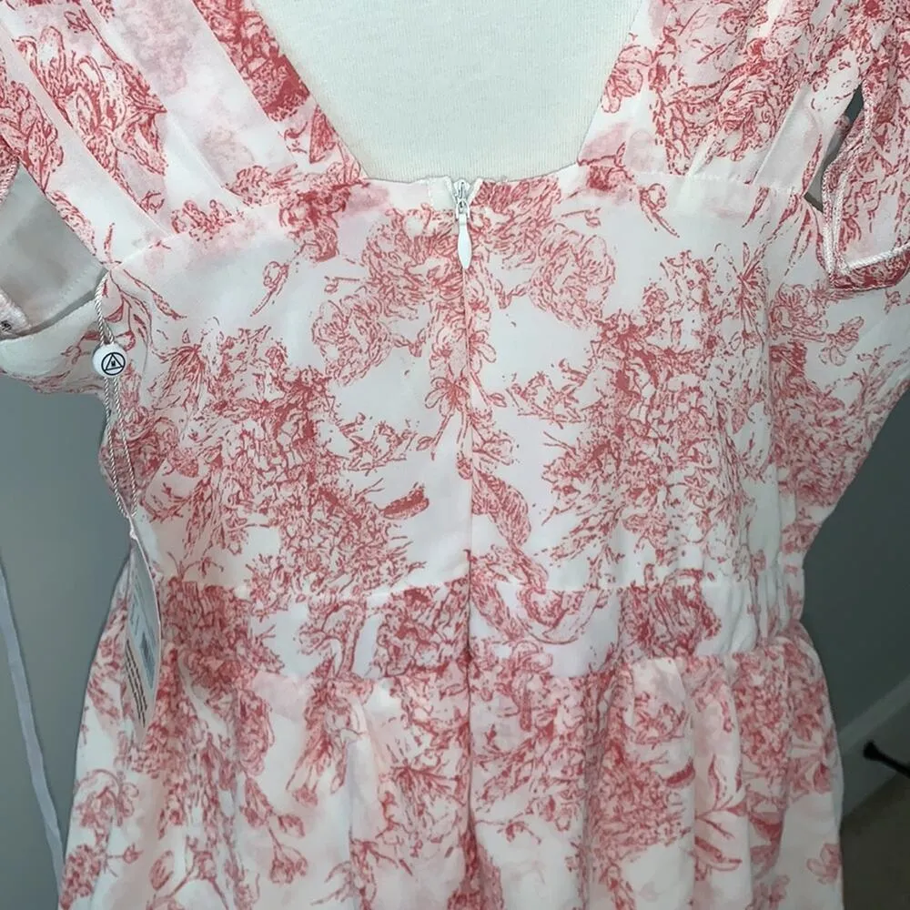 Misguided Wrap Tiered Ruffle Sleeveless Floral Dress Sz 14 NWT - Image 11