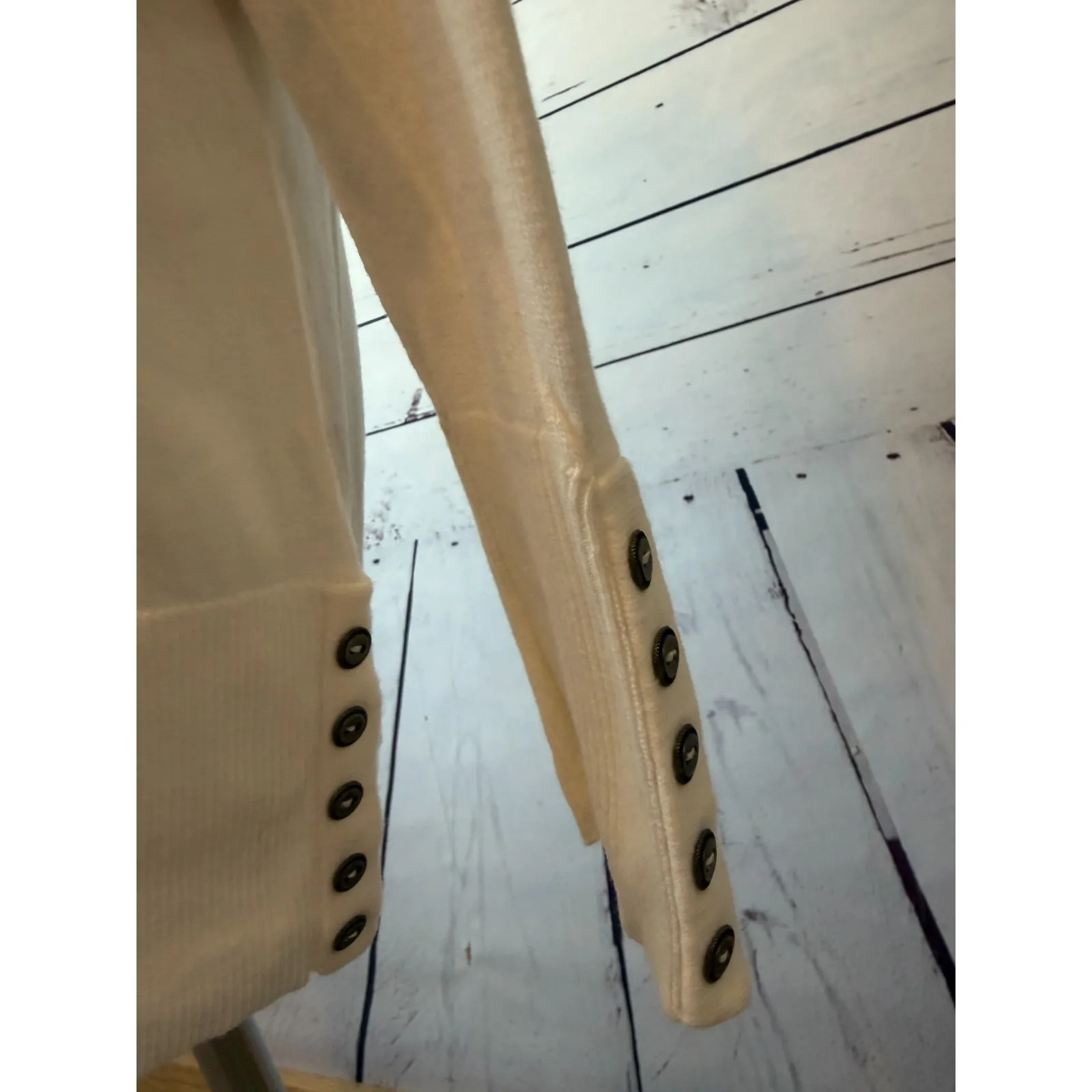 DG2 Diane Gilman Plus size 1X Sweater Pullover White Turtleneck Knit Button NWOT - Image 4