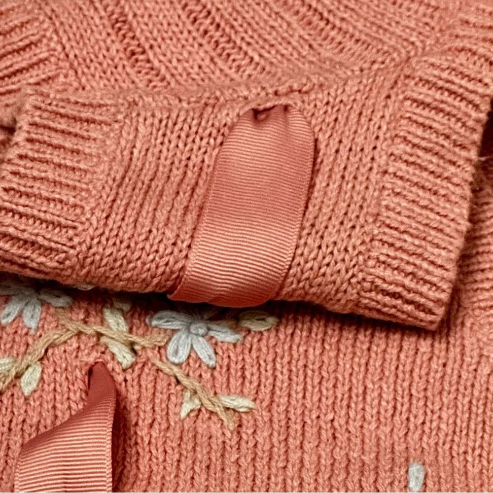 Bryn Connelly Womens Size M Pink Embroidered Forget Me Knots Ribbon Vest Vintage Size M - Image 6