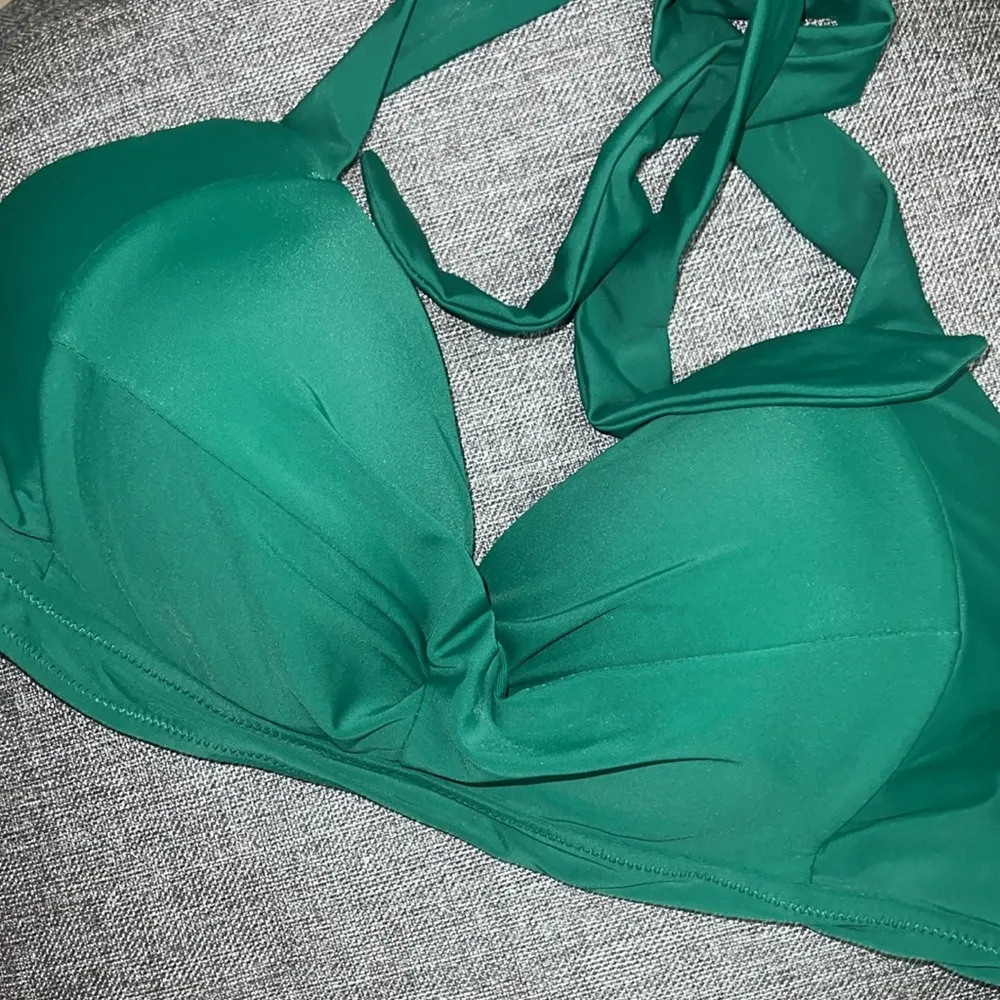 Green XL - - Tempt Me Women XL Bikini Top Push Up Swim Top Halter Retro - Image 11