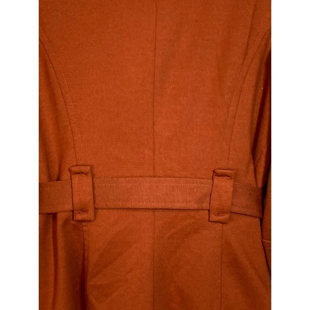Valerie Bertinelli Womens Tie Waist Shawl Collar Jacket Orange Size Medium - Image 5