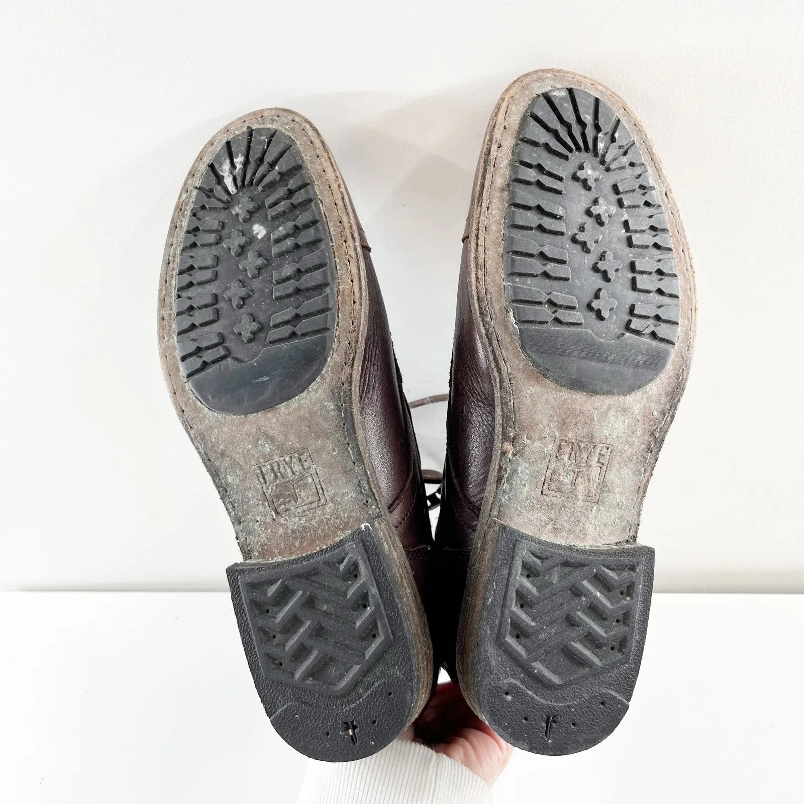 FRYE Tyler Lace Up Leather Combat Moto Ankle Boots Booties Brown 8.5 - Image 4