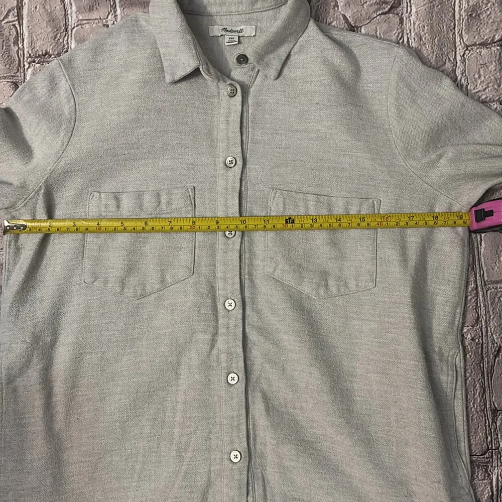 Madewell Gray Flannel Sunday Shirt XXS Oversize ButtonUp Indie Boho Quiet Luxury - Image 7