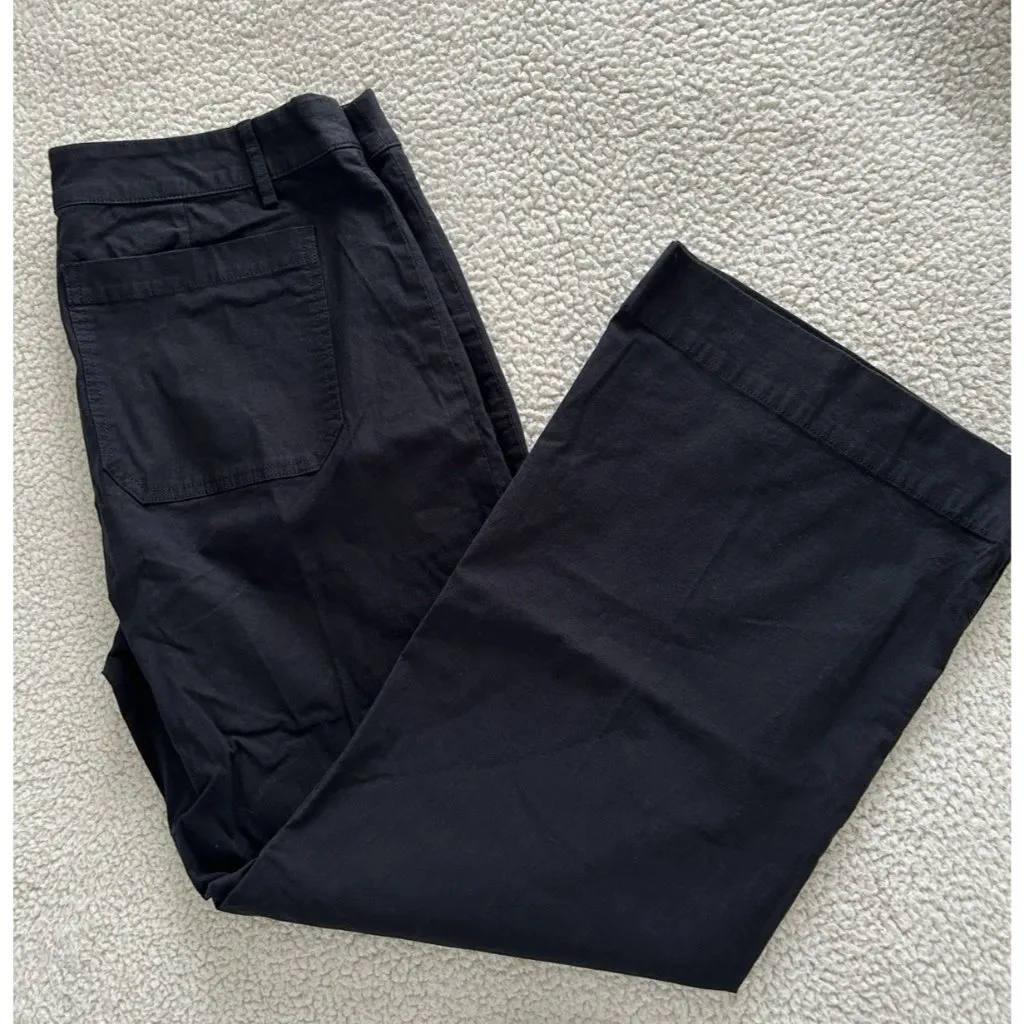 J.Crew Factory $118.00 Wide Leg Patch Pocket Pants Black Size 32P - Image 5