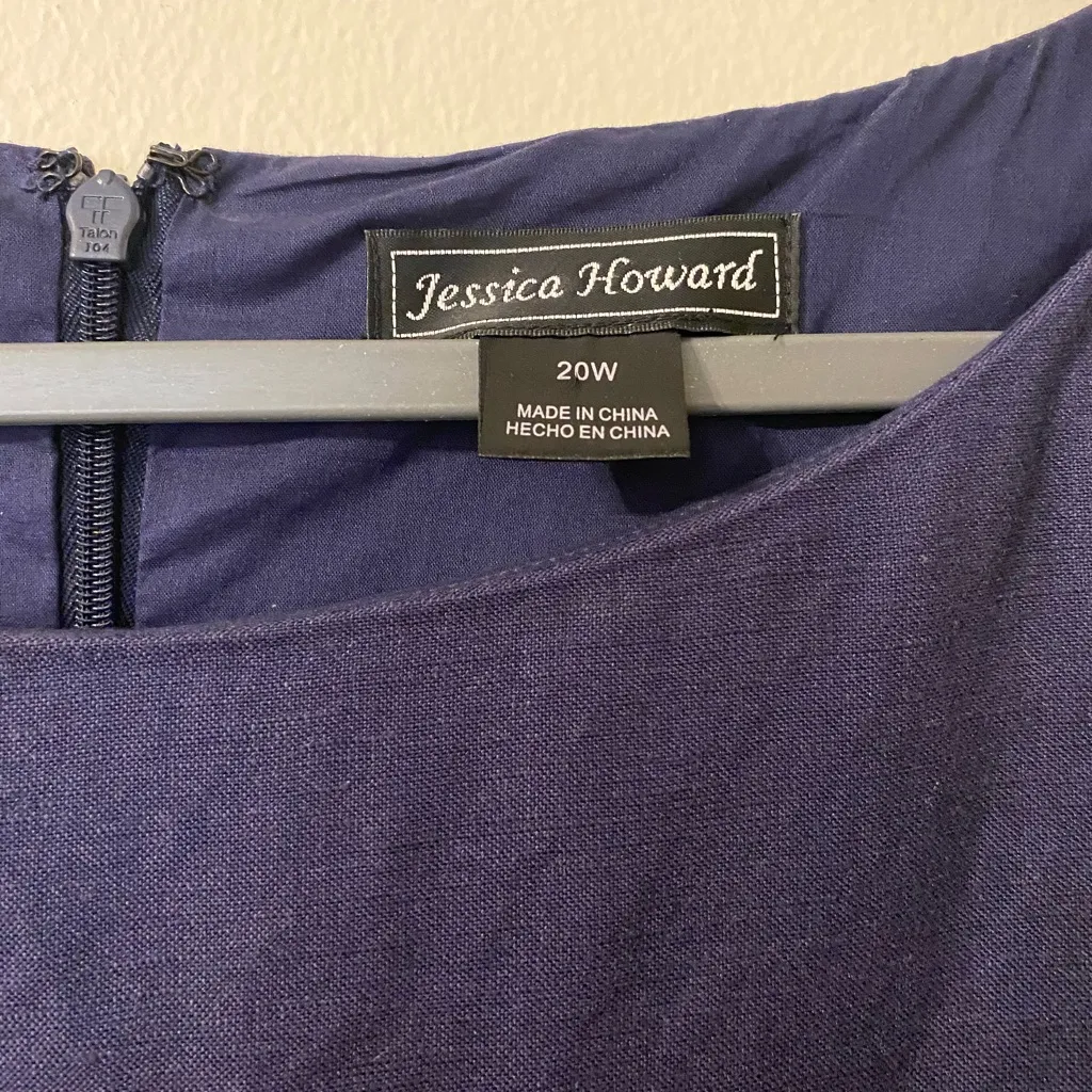 Womens EUC Jessica Howard‎ Royal Blue Floral Maxi Straight Dress Size 20W Lined - Image 3