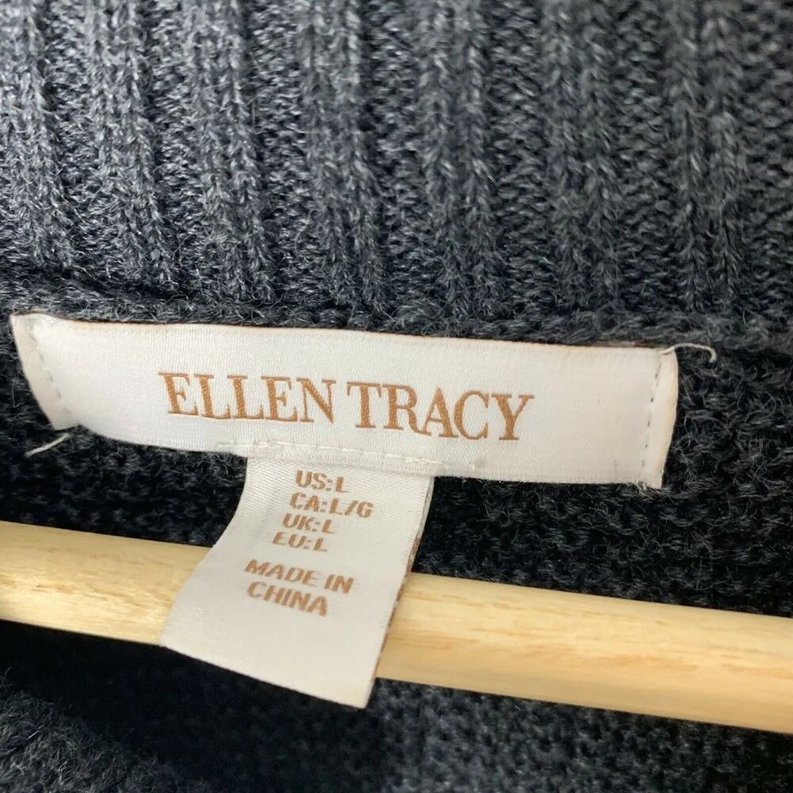 Ellen Tracy Size L Wool Blend Cardigan Sweater - Image 4