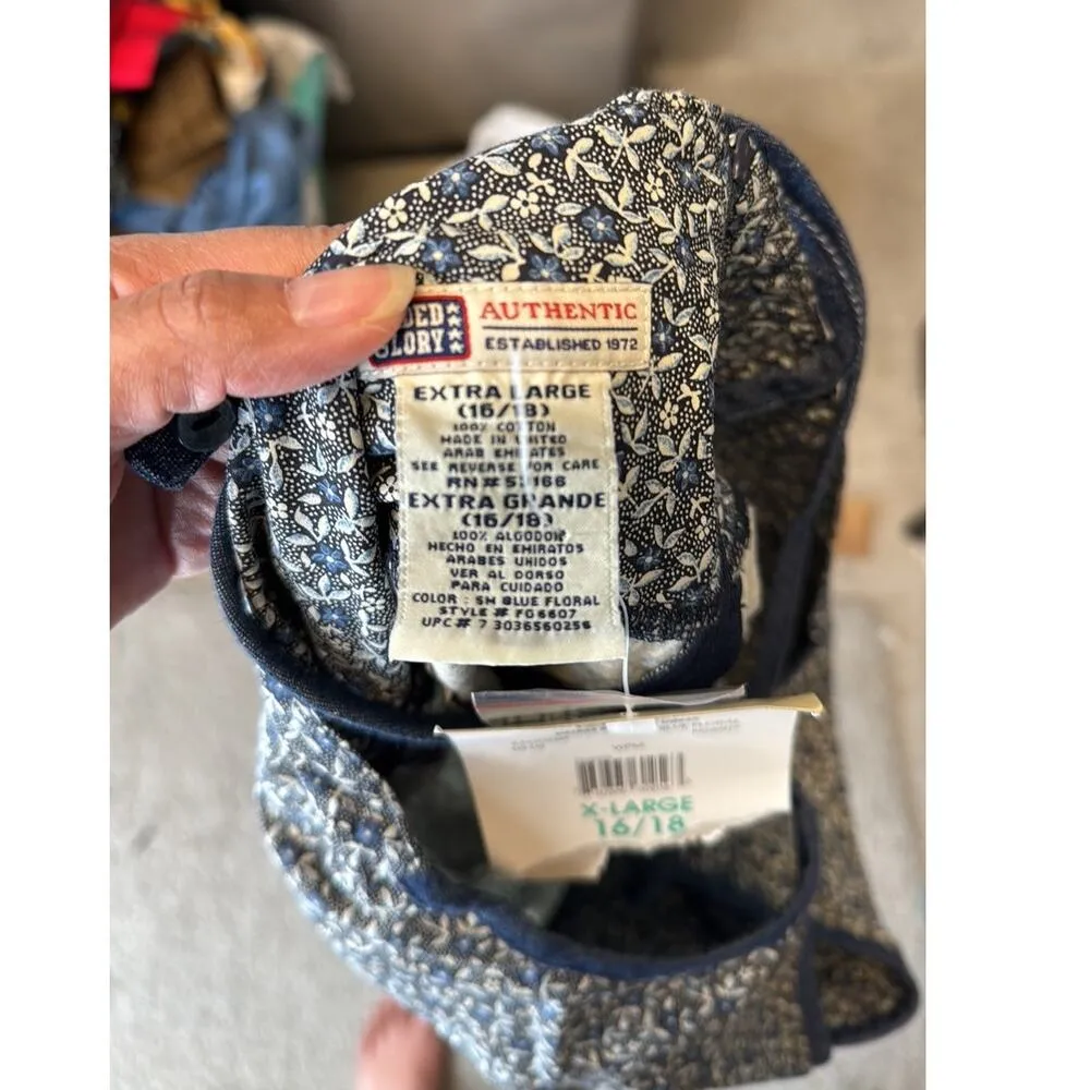 Vintage Faded Glory dead stock blue ditzy floral sun dress 90s size XL sundress - Image 9