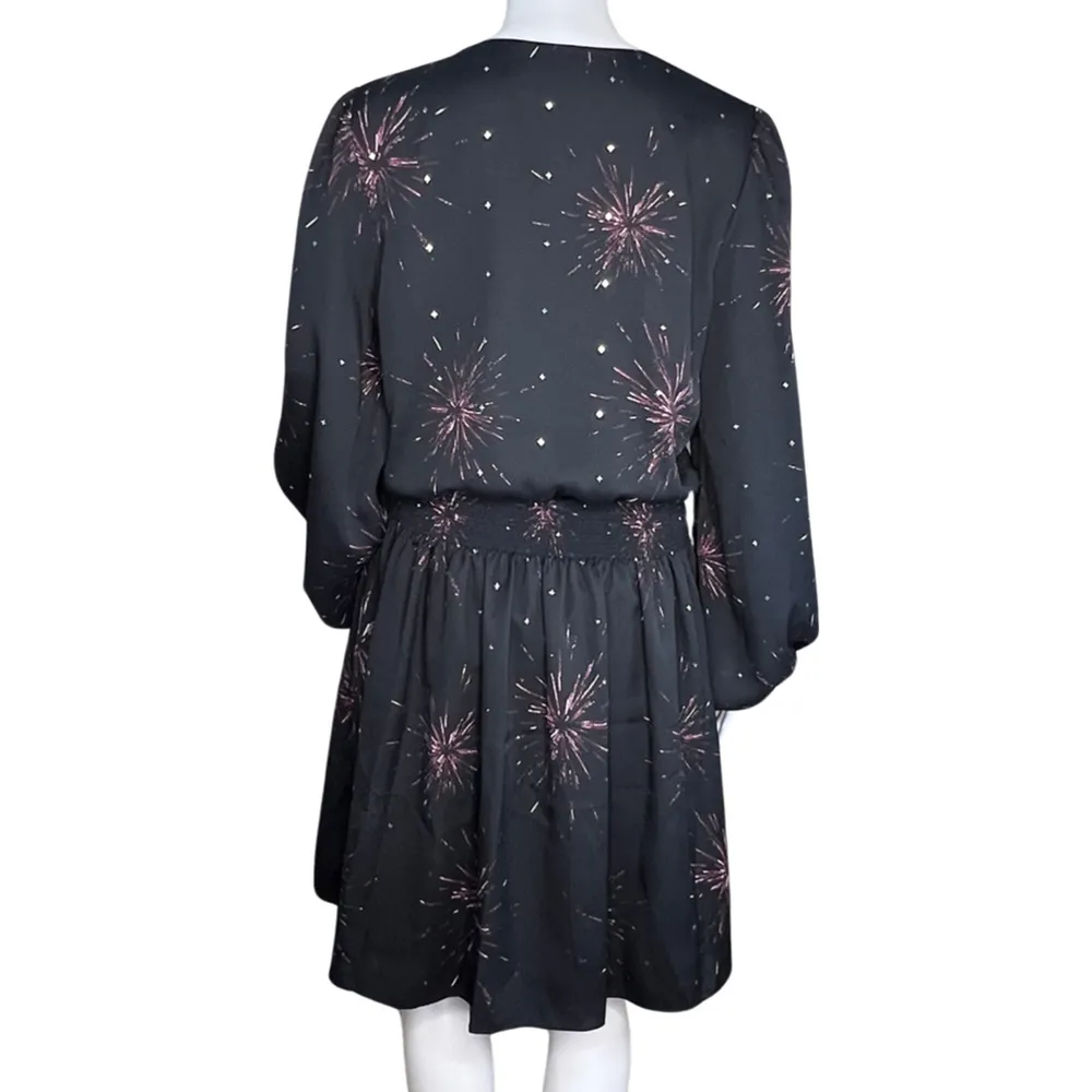 Joie Dress Women Medium Black Pink Ramla Keyhole Fireworks Festive Party Holiday - Image 4