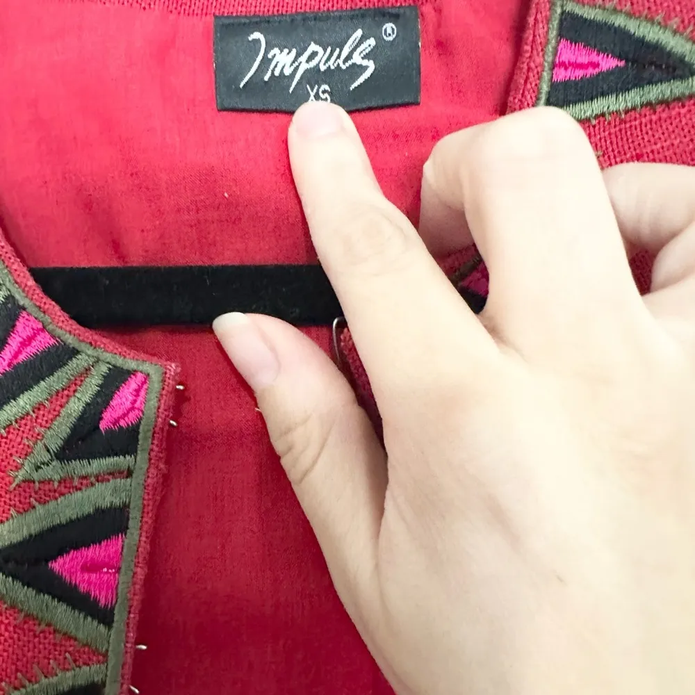 H&M impulse VTG fringe tribal blazer XS geometric office indie professional - Image 2