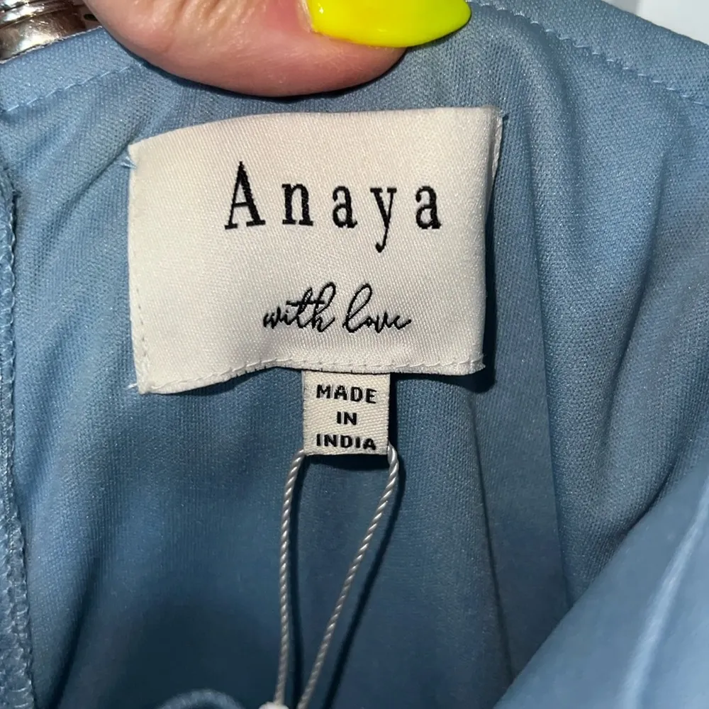 NWT Anaya With Love Petite Tulle Bandeau Maxi Dress - Soft Blue - Image 5