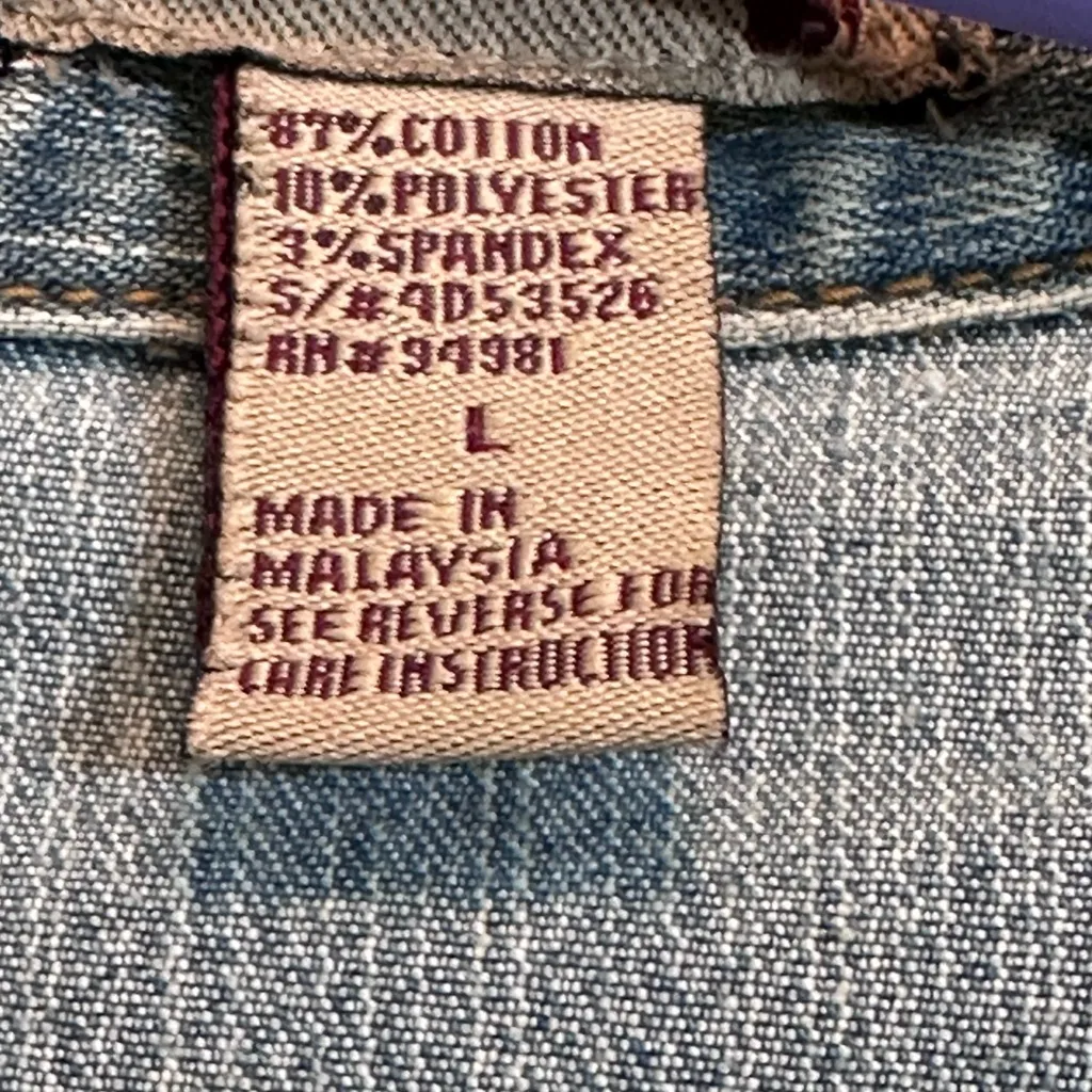 Vintage Blue Denim Blue Jean Jacket juniors large Size undefined - Image 3