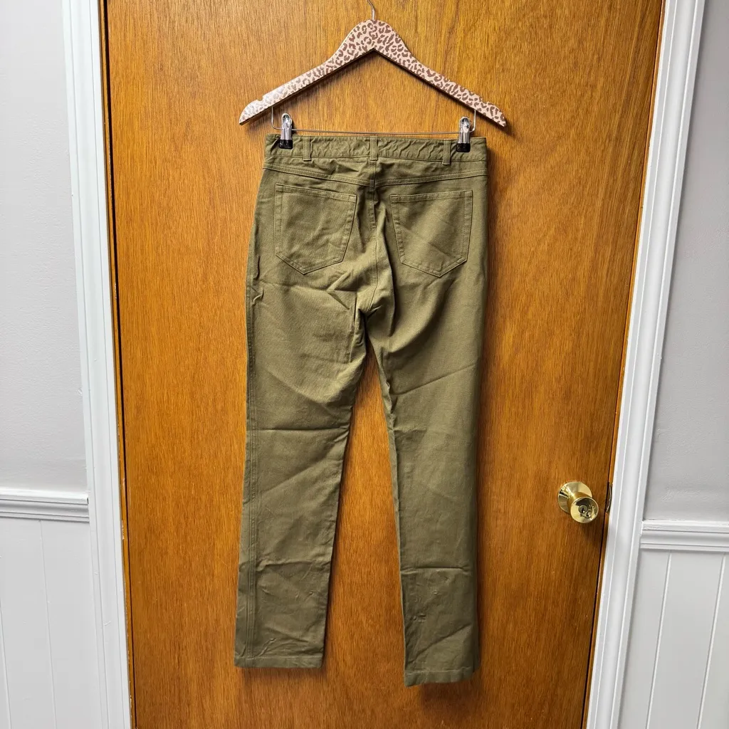 Joseph Nino Gabardine Stretch Slim Pants Olive Green FR 38 US 6 - Image 11