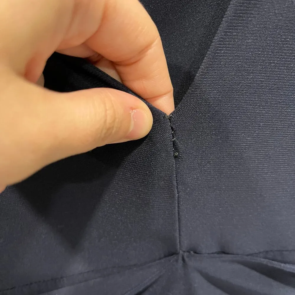 Anthropologie BHLDN Navy Mendoza Formal Front Slit Dress Womens Size 8 READ FLAW - Image 5