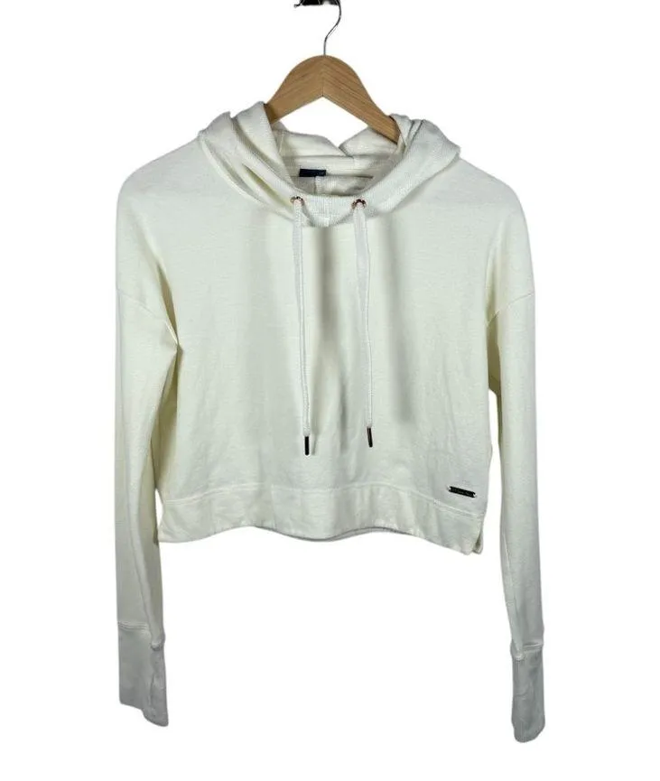 Sweaty Betty Women’s Escape Luxe Cropped Fleece Hoodie in Ivory Size XS - Image 6