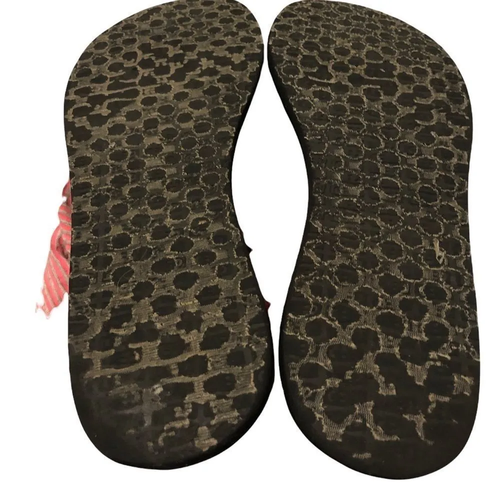 Sanuk Women's Yoga Sling 2 Pink Fabric Sandals Yoga Mat Sole size 9 - Image 7