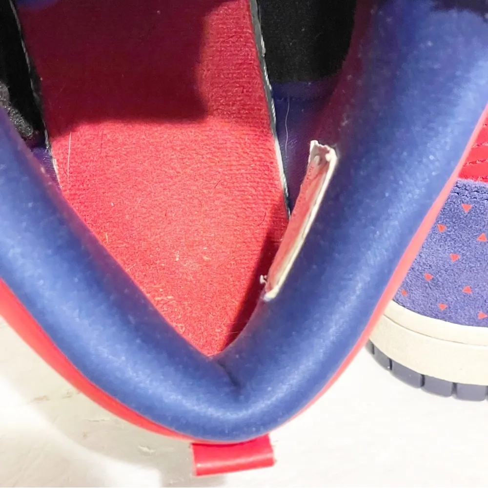 Nike Size 9 Dunk Hi Skinny Print Hyper Red Royal Blue Sail 543242-600 Sneaker - Image 5