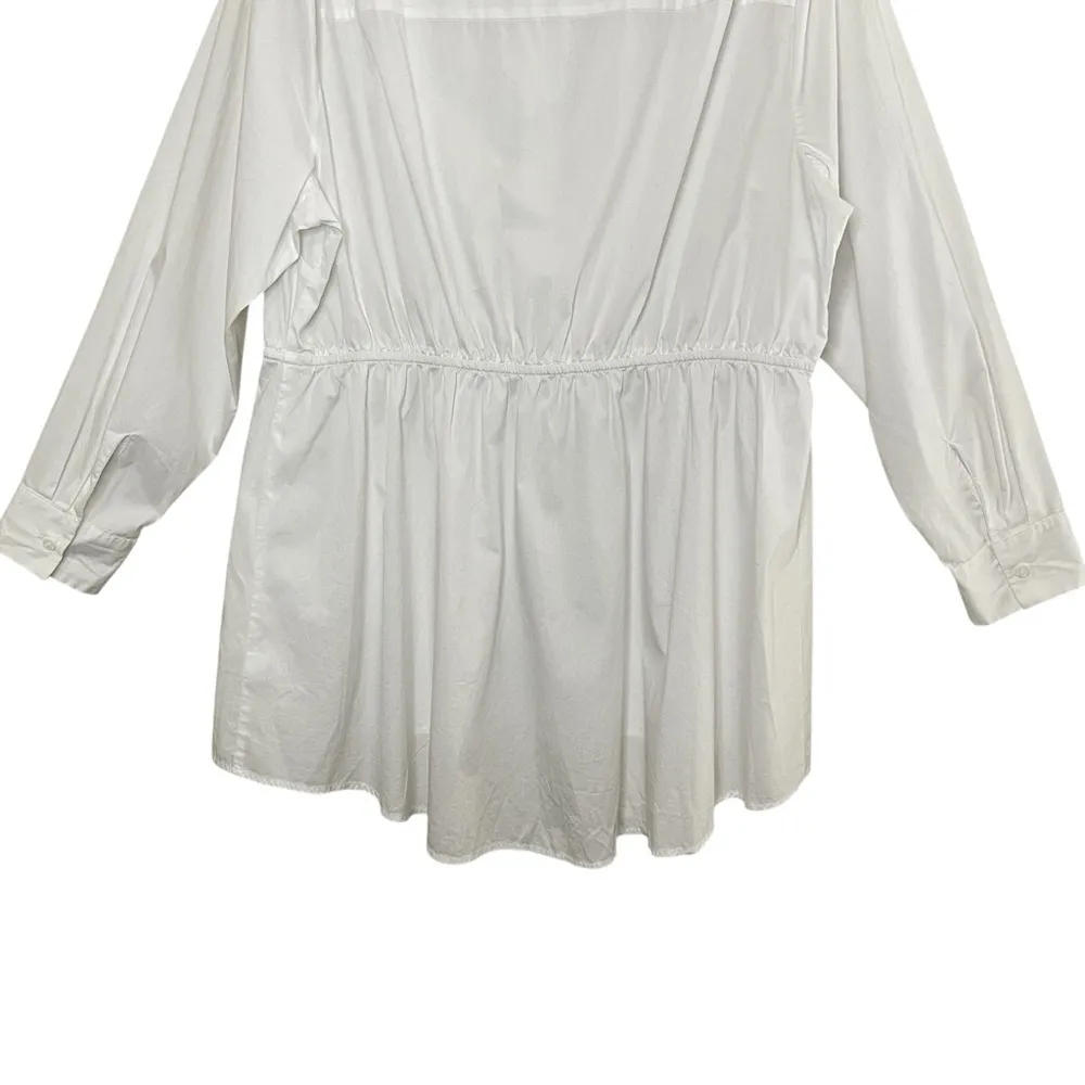 LANE BRYANT 1/2-Button-Front Tie-Waist Tunic Dress Shirt, Size 18 - Image 7