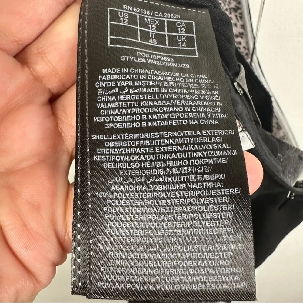 NEW Guess Size 12 Tux Halter Neck Low Back Black White Jumpsuit - Image 7