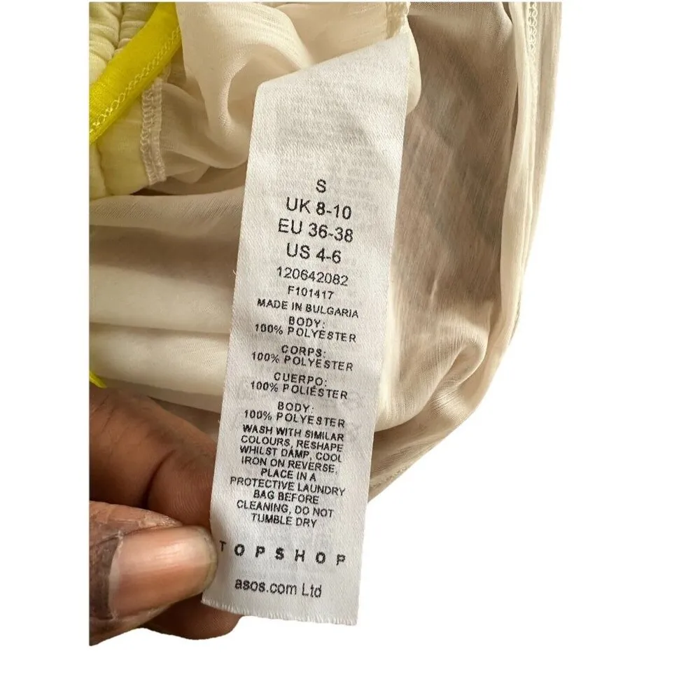 Top Shop y2k Grunge Mesh Top Tunic Off Shoulder  Ruched  Long Sleeve Sexy Sz 4-6 - Image 9