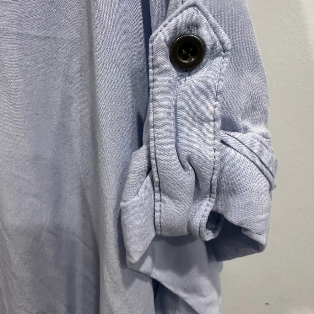 Blue Short Sleeve Boxy Blouse with Peter Pan Collar Size 1X - Image 5