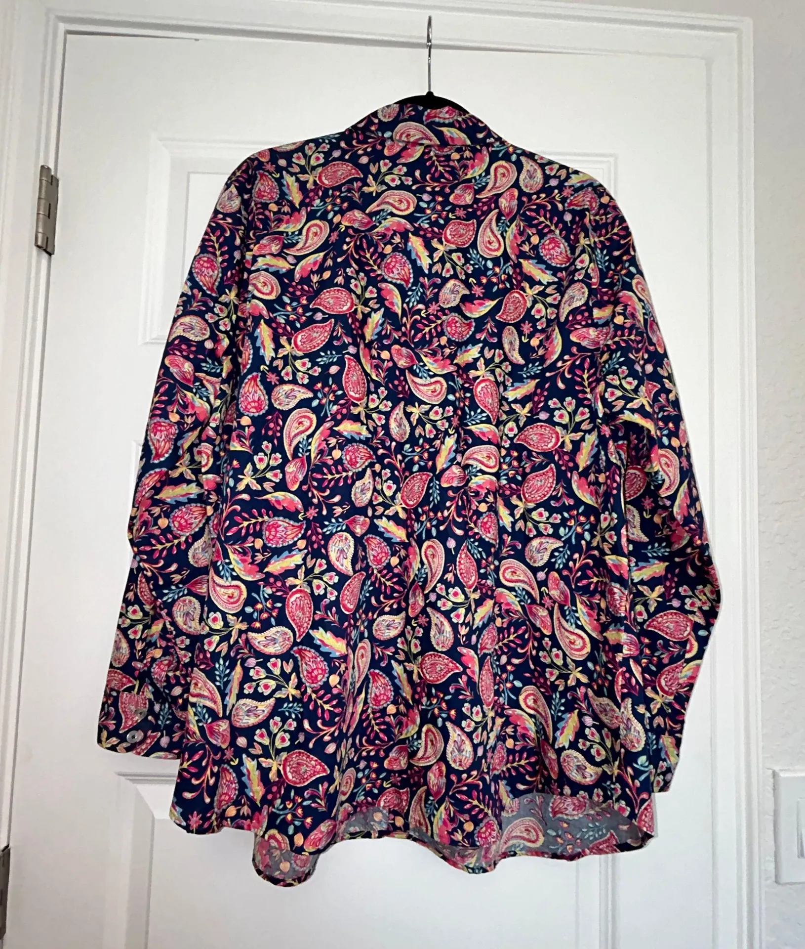 Paisley Print Long Sleeve Button Front Shirt - Image 5
