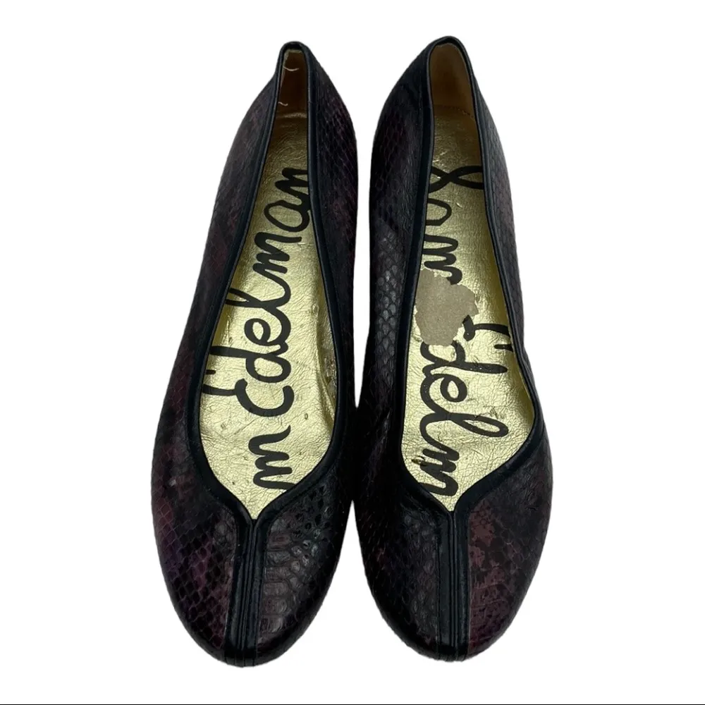 Sam Edelman Snakeskin Leather Ballerina Flats Size 8M - Image 2