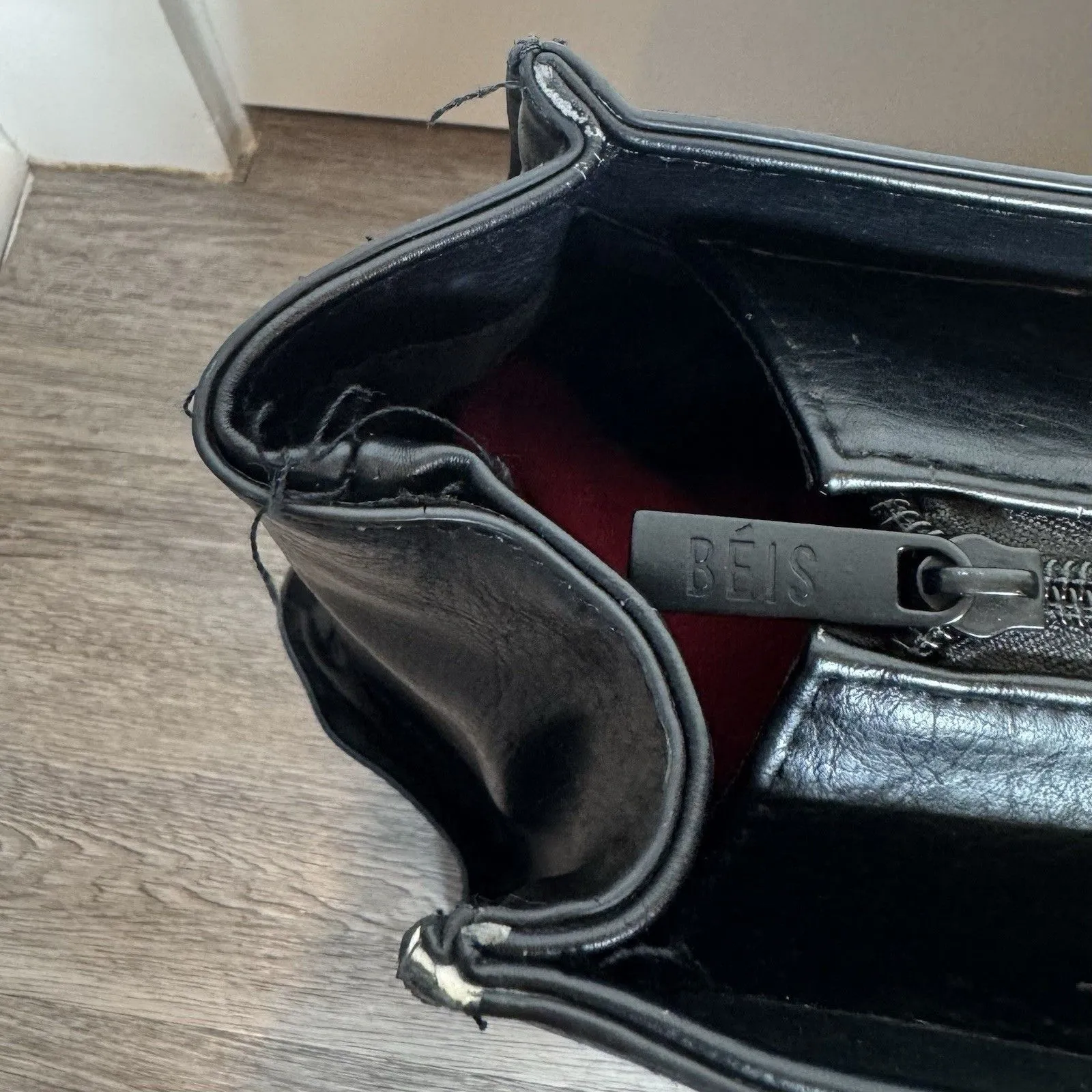 Beis The Large Work Tote Black Faux Leather Vegan Classic Upscale Minimalist 17” - Image 11