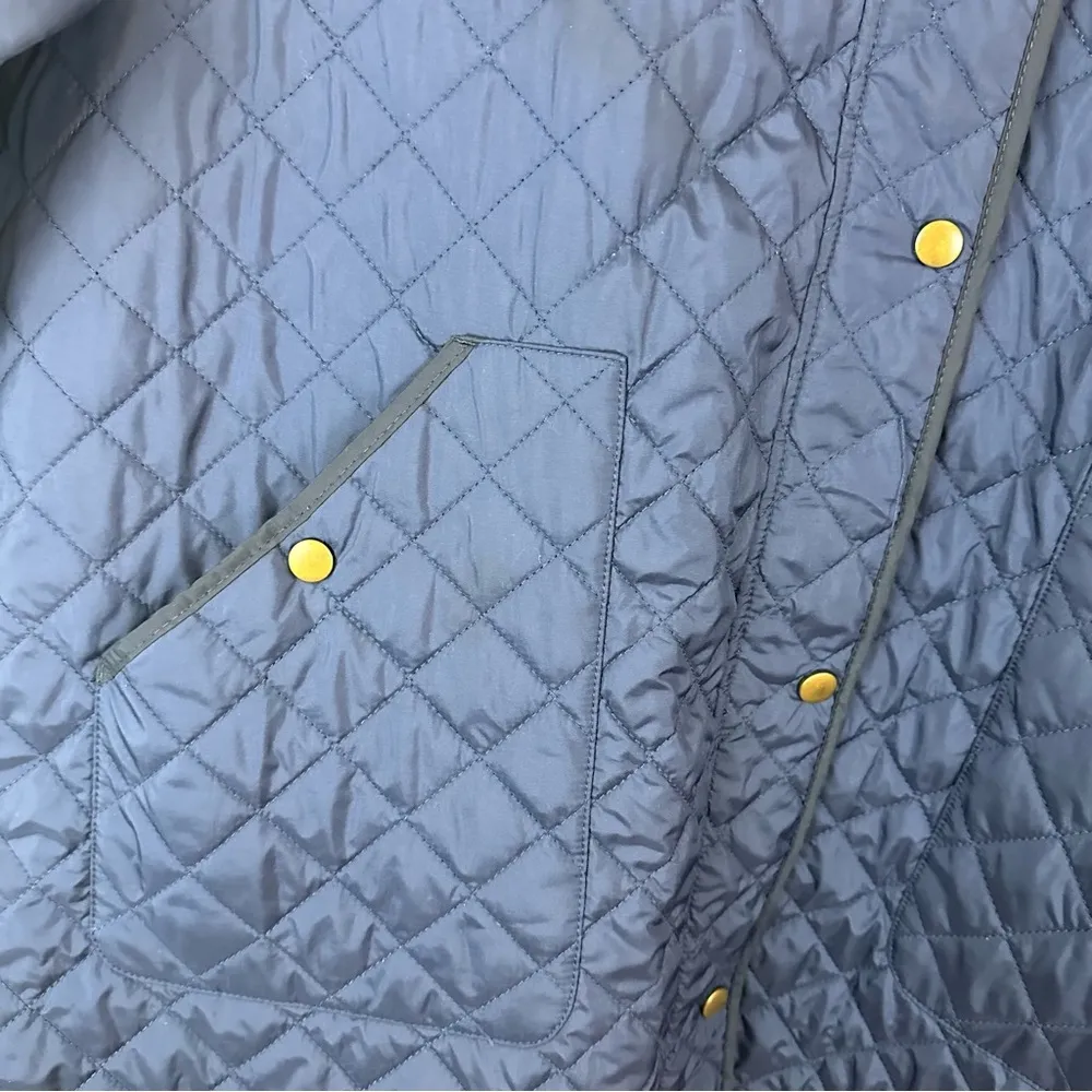 Lands’ End Blue Barn Jacket Women Packable Corduroy Collar Quilted Shell Coat 1X - Image 2