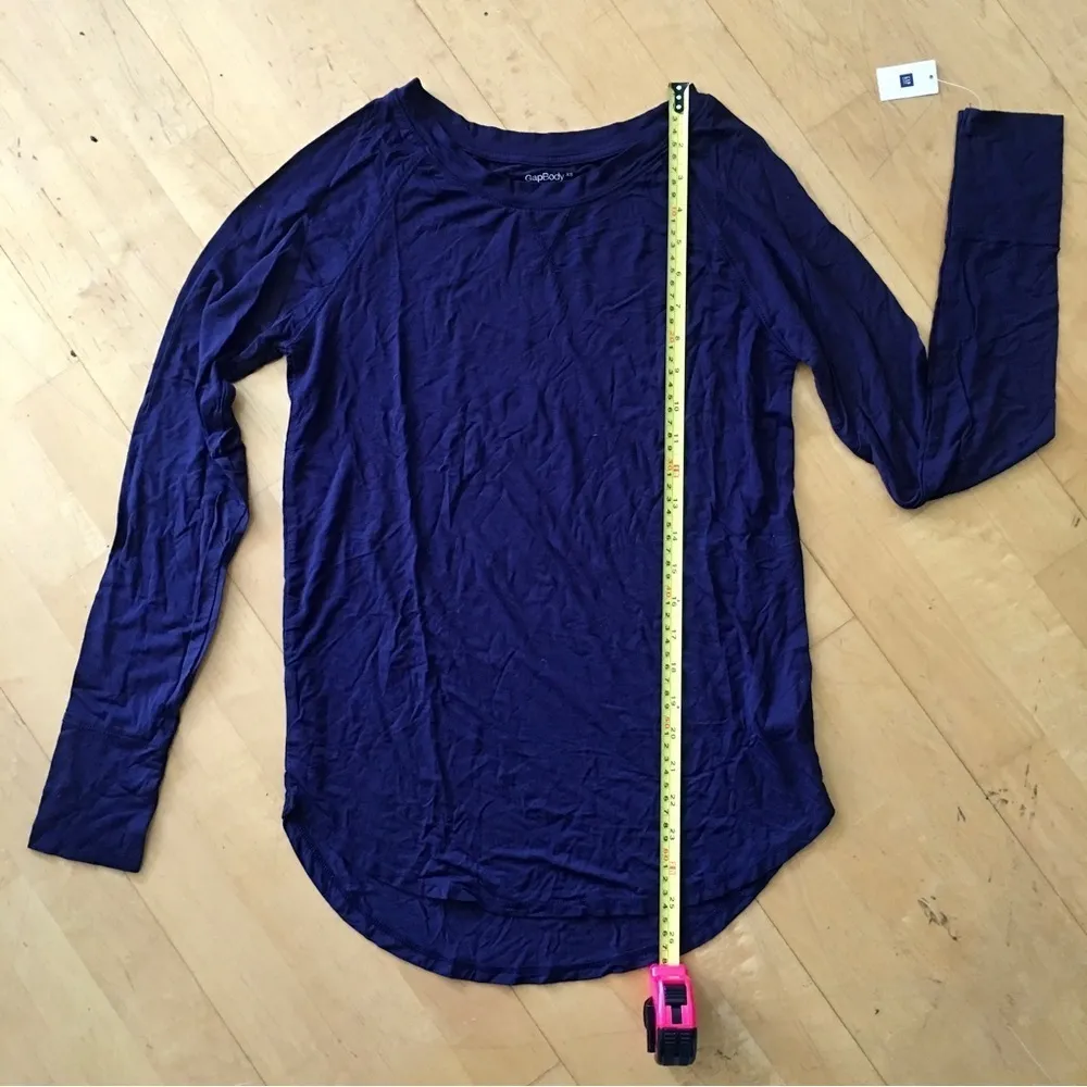 GAP Body Long Sleeve, Soft, Modal Tee, Navy Blue, Size XS - Image 7
