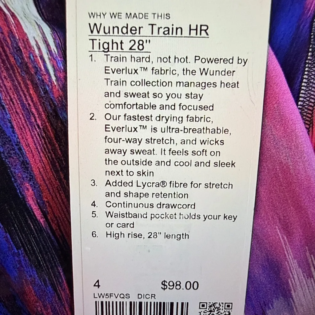 Lululemon Wunder Train 28” Multicolor Patterned Leggings - Image 2