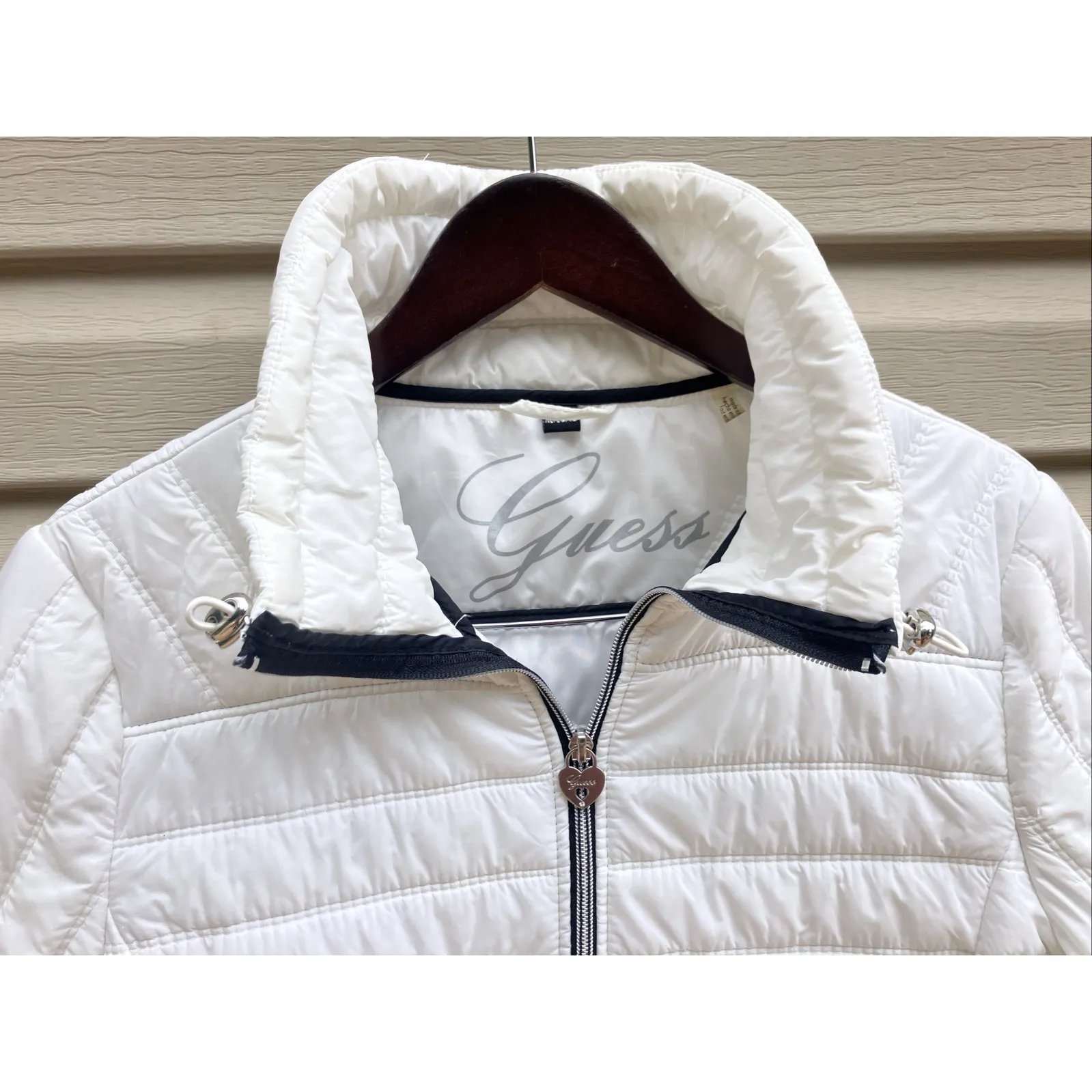 Guess Women's White ‎ Puffer Jacket - Size XL - Image 2