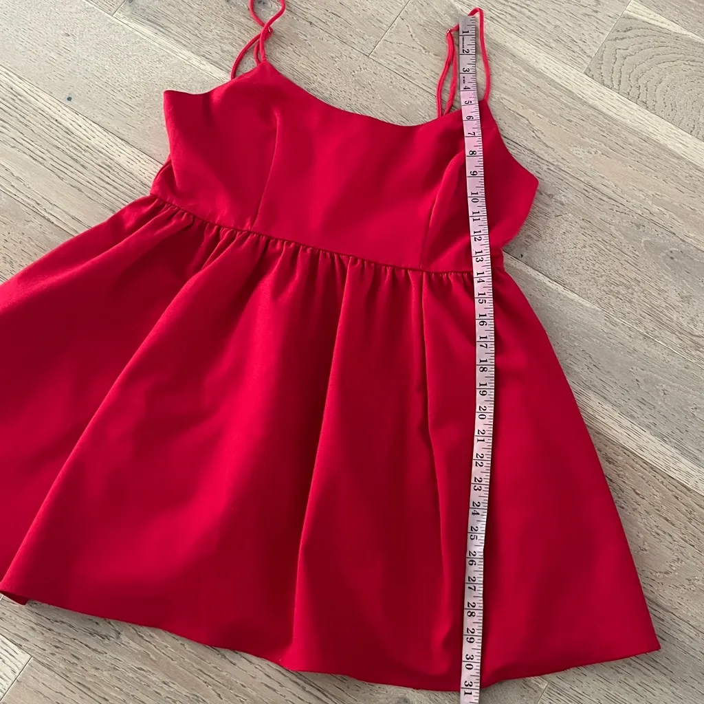 Showpo Red Fit & Flare Mini Dress Spaghetti Strap Skater Style Size 12 US - Image 7