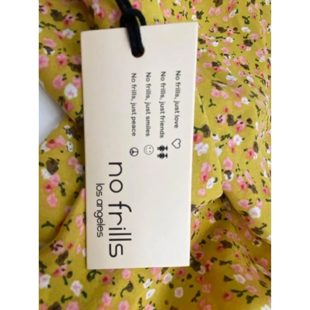 no frills yellow floral sleeve long crop top Los Ángeles size L Size L - Image 7