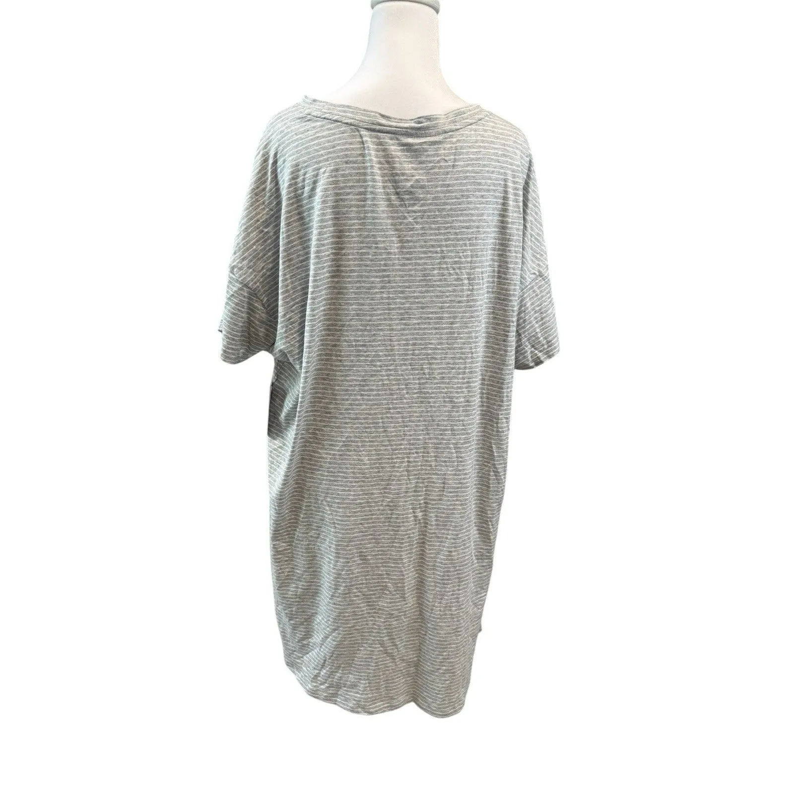 New Women's Sonoma Goods For Life Knit Sleep Shirt Grey And White Stripes XXL - Image 3