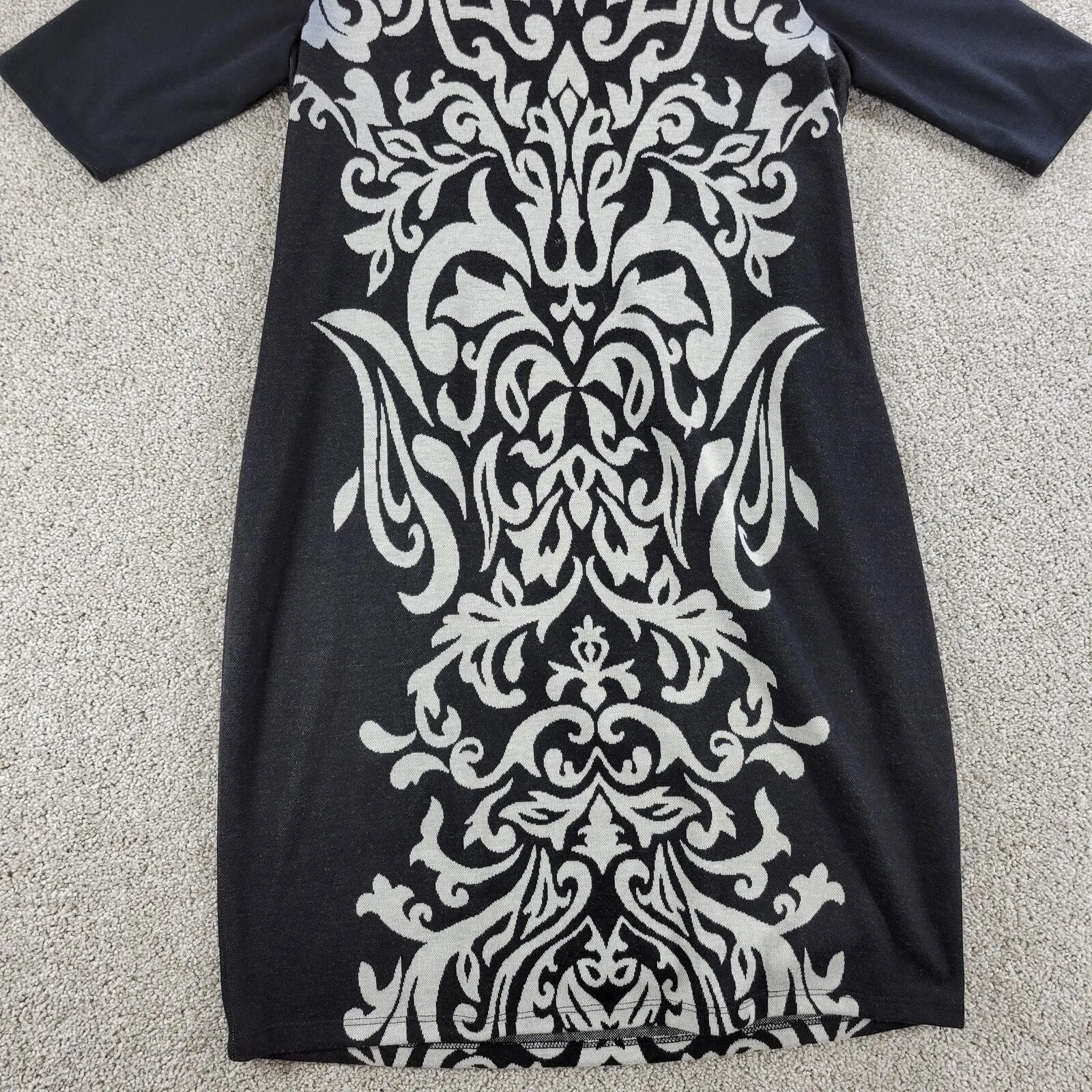 Sunny Leigh Sheath Dress Womens Small Black Paisley Damask Back Exposed Zipper - Image 12