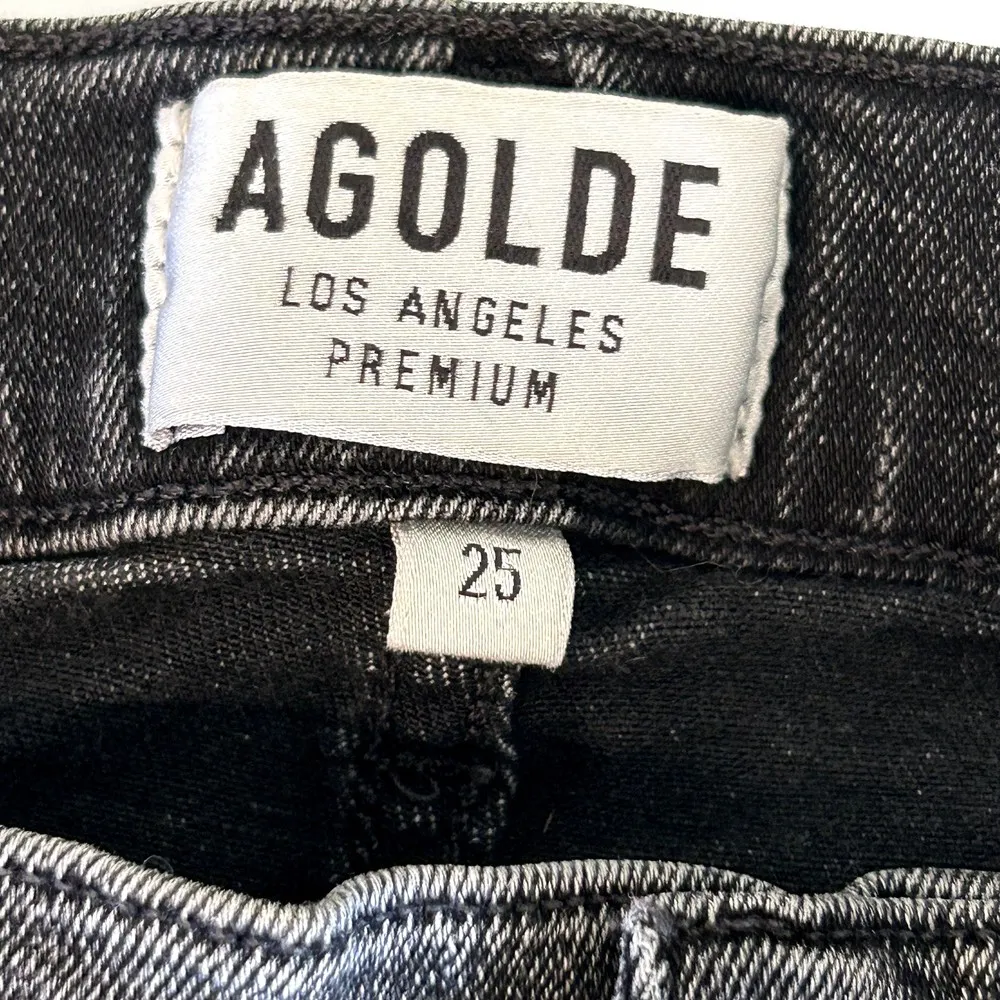 AGOLDE Sophie Skinny Jeans Size 25 Silence Distressed Stretch Black Gray Jeans - Image 4