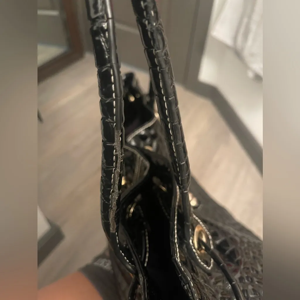 CHARLES DAVID GENUINE LEATHER CROCO LARGE BAG - Image 11