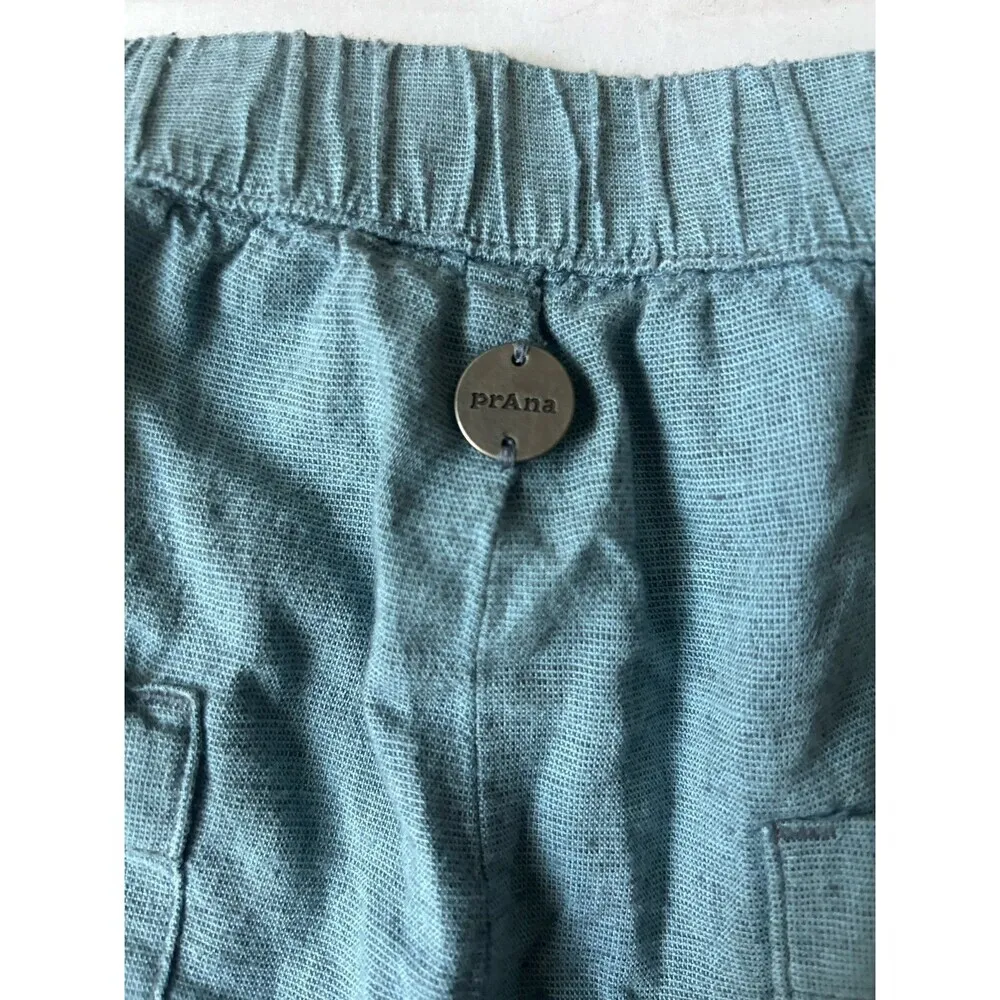 Prana Women’s Size S June Day Pant Organic Cotton Hemp Blue Flowy Beach Resort - Image 5