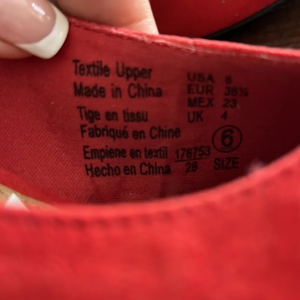 Christian Siriano Red Palmer Flared Heel Slingback Size 6 - Image 3