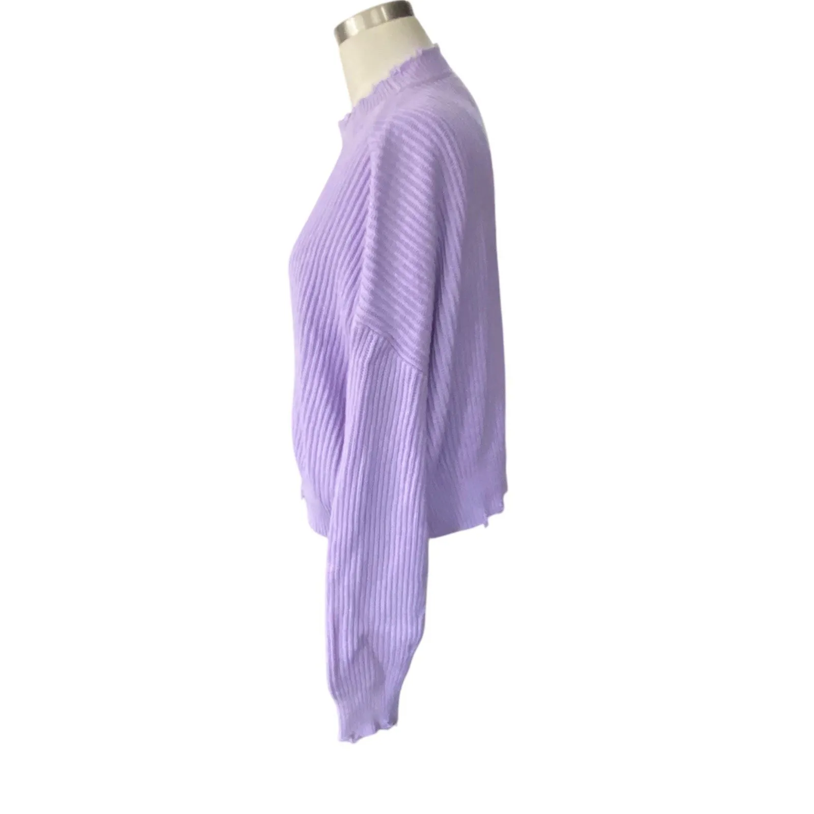 Pistola Eva Crew Neck Pullover Sweater tarp Lavender Lilac Size XS Distressed - Image 4