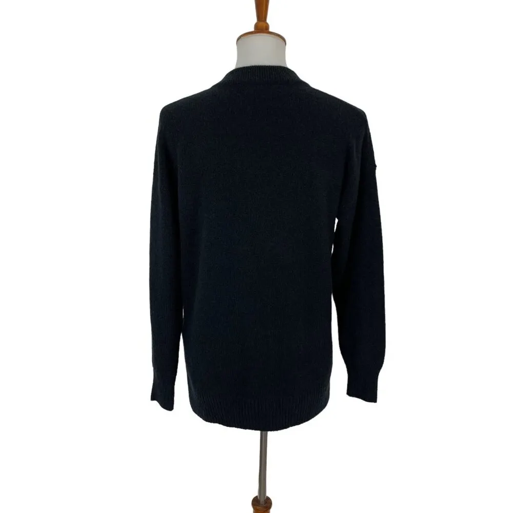 Madewell Black V Neck Long Sleeve Pullover Sweater Small - Image 4