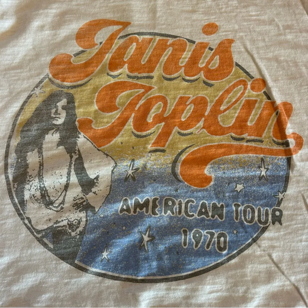 NEW Janis Joplin 1970 American Tour Shirt Band Tee Concert Lucky Brand Large - Image 5