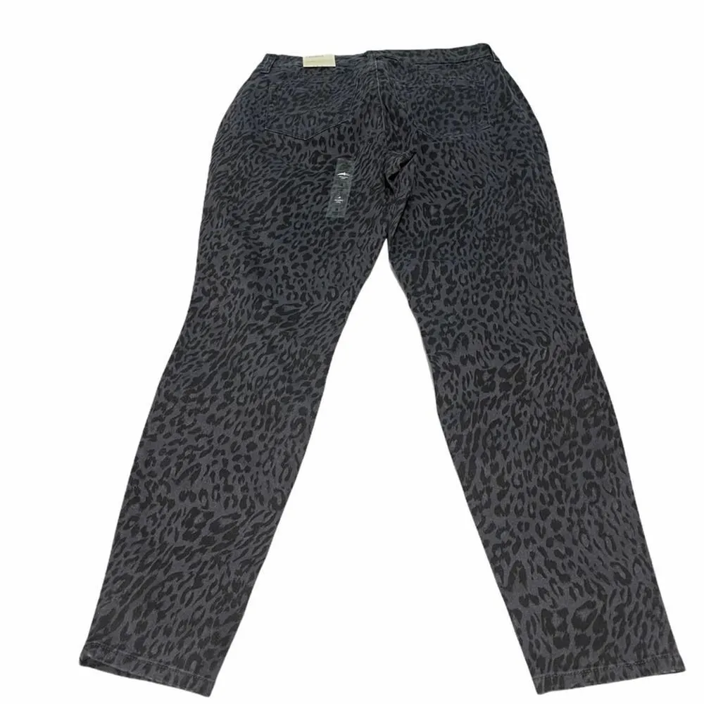 Style & Co Wild Puma Skinny Curvy Jeans Animal Print‎ Colored Denim Black Gray 4 - Image 13
