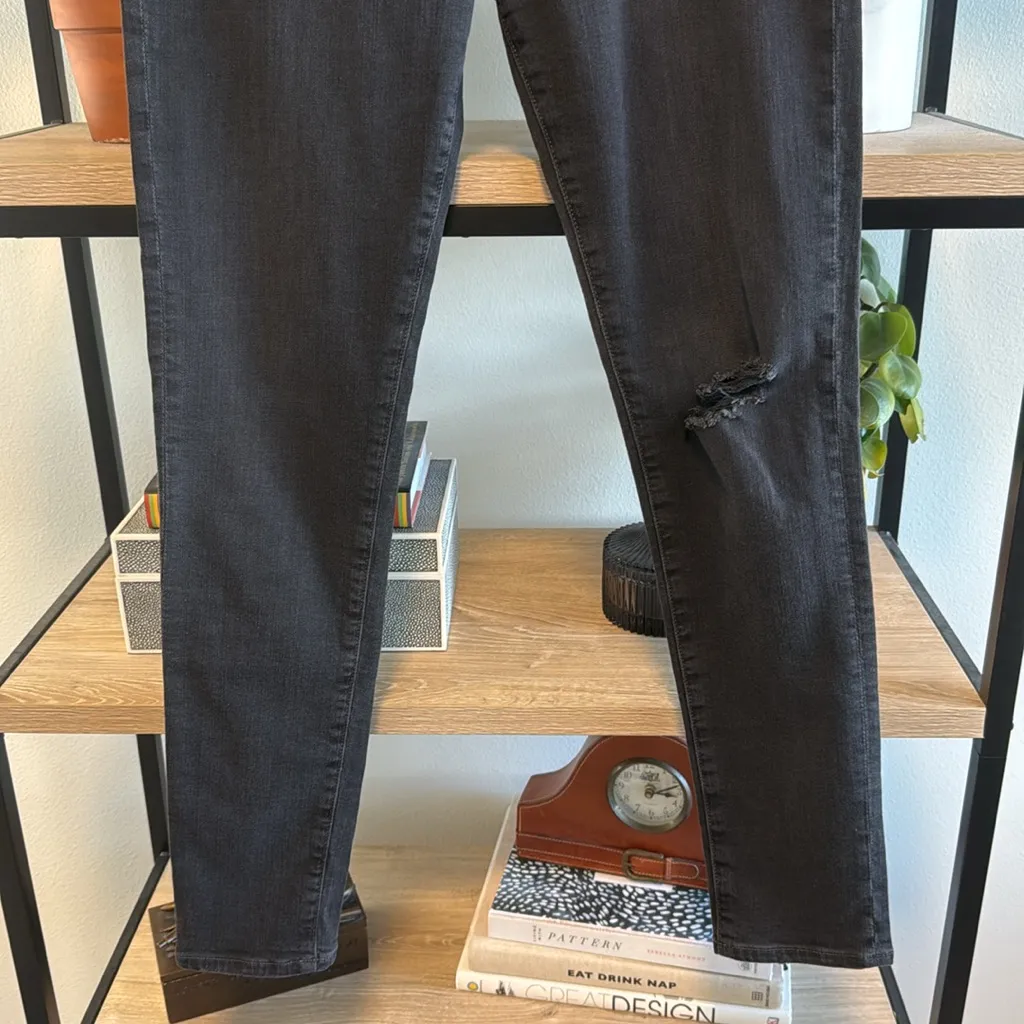 AG Adriano Goldschmied The Farrah Skinny Ankle High-Rise Gray Jeans, 27 - Image 3